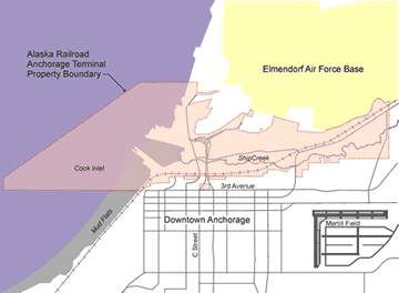 A map of the Ship Creek area